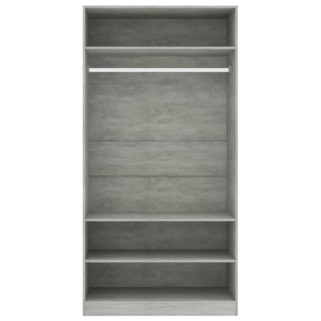 Wardrobe Concrete Grey 100x50x200 cm Chipboard